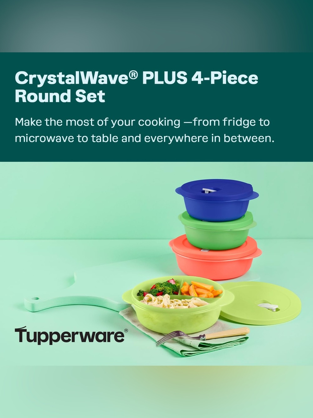 NEW Tupperware CrystalWave Round Food Containers